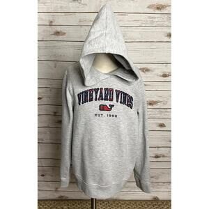 Youth Vineyard Vines heather grey embroidered logo pullover hoodie Size S (8-10)